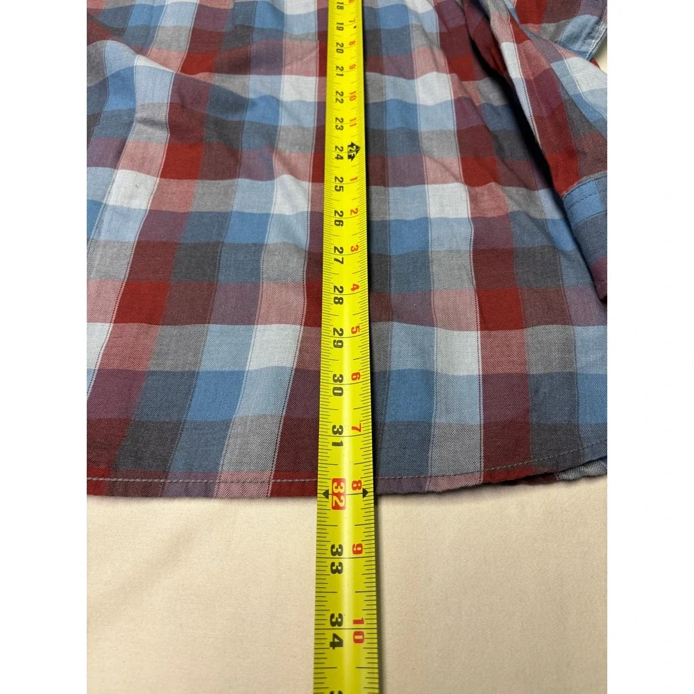 The North Face Mens‎ Plaid Long Sleeve Button Up Shirt XXL Red Blue Grey Casual